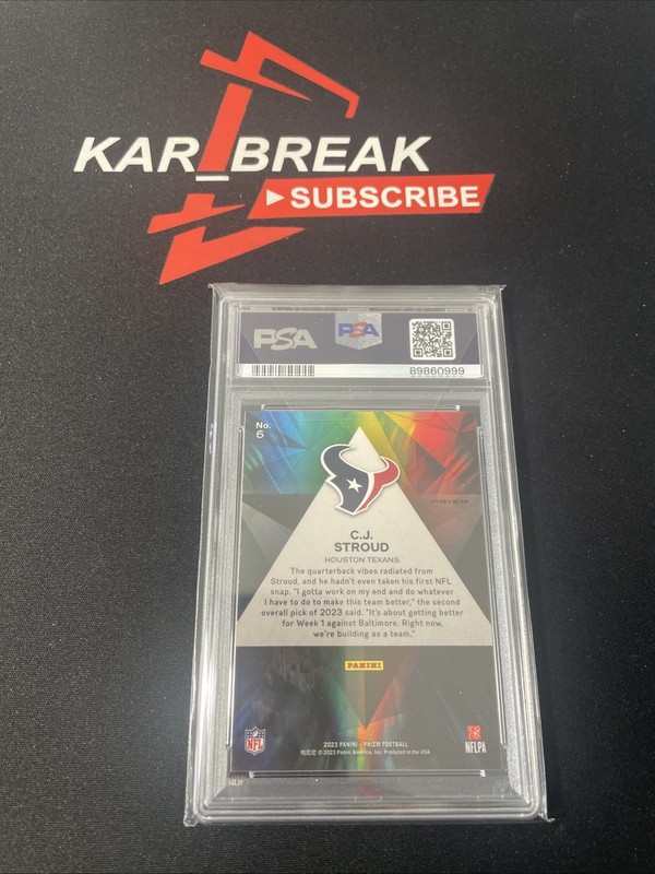 2023 PANINI PRIZM PRIZMATIC #6 CJ STROUD PRIZMATIC-GREEN PRIZM PSA 10🔥 view 2
