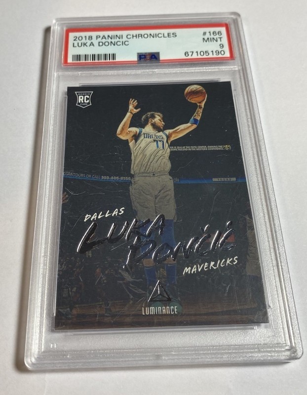 2018-19 PANINI CHRONICLES LUMINANCE LUKA DONCIC ROOKIE #166 ROOKIE RC PSA 9