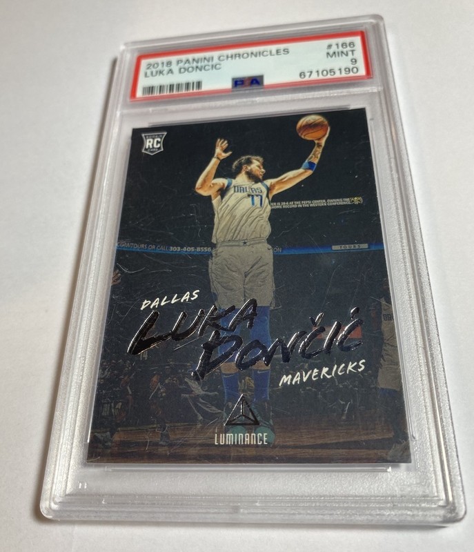 2018-19 PANINI CHRONICLES LUMINANCE LUKA DONCIC ROOKIE #166 ROOKIE RC PSA 9 view 2