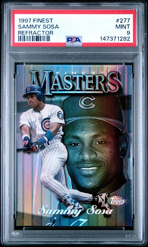 1997 Topps Finest - Uncommon - Silver Sammy Sosa #277 Refractor PSA Mint 9