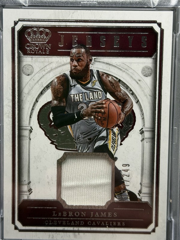 2017 Panini Crown Royal LeBron James Game Worn Patch /249 #JSY-LBJ PSA 9 Cavs view 2