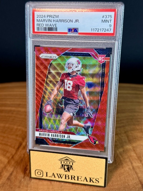 2024 PANINI PRIZM RED WAVE RC /149 - MARVIN HARRISON JR. - ROOKIE - PSA MINT 9