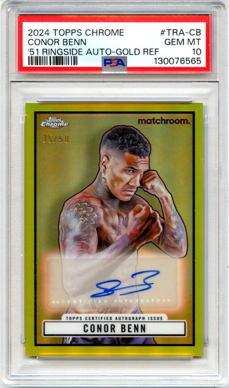 CONOR BENN 2024 TOPPS CHROME BOXING 1951 RINGSIDE GOLD AUTO SP 35/50 PSA 10 GEM
