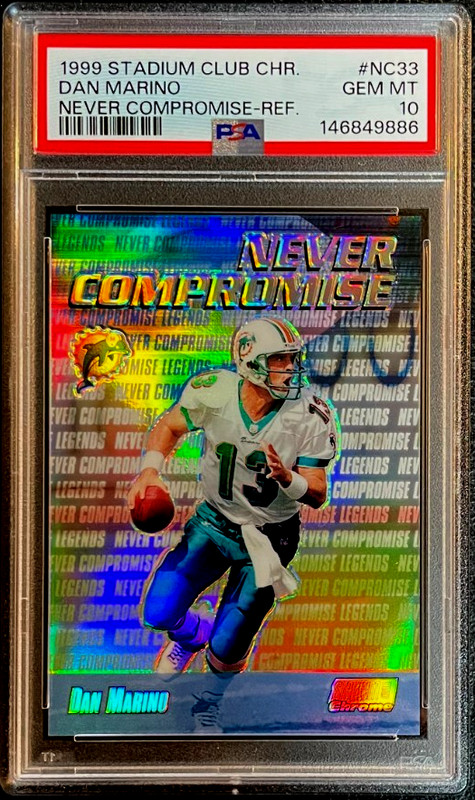 1999 Stadium Club Chrome Never Compromise Refractor Dan Marino PSA 10 GEM MT