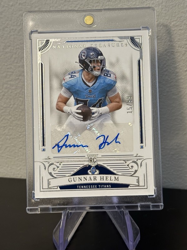 2025 National Treasures Gunnar Helm Auto /99 Tennessee Titans RC #117 Titans