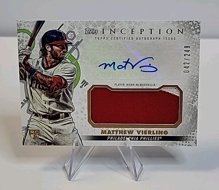 2022 INCEPTION Matt Vierling RC AUTO PLAYER WORN PATCH NUMBERED /249
