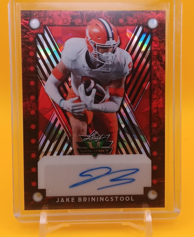 2025 Leaf Football VALIANT Jake Briningstool Auto 1/1 CHIEFS Crystal Autograph 