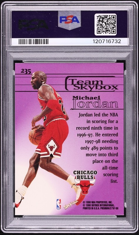 1997 Skybox Premium Michael Jordan #235 PSA 10 GEM MINT view 2