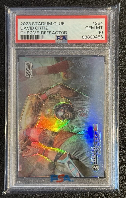 2023 Topps Stadium Club Chrome DAVID ORTIZ Refractor PSA 10 Gem MT Pop 1! view 1