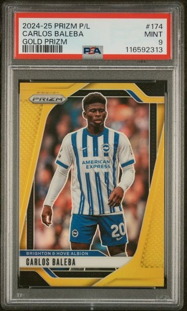 2024-25 Panini Prizm EPL Carlos Baleba Gold Prizm /10 PSA 9 POP 1 Brighton #174