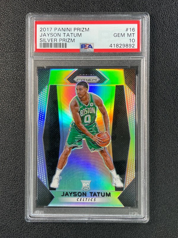 JAYSON TATUM PSA 10 2017 PANINI PRIZM BASKETBALL #16 ROOKIE SILVER PRIZMS RC 892
