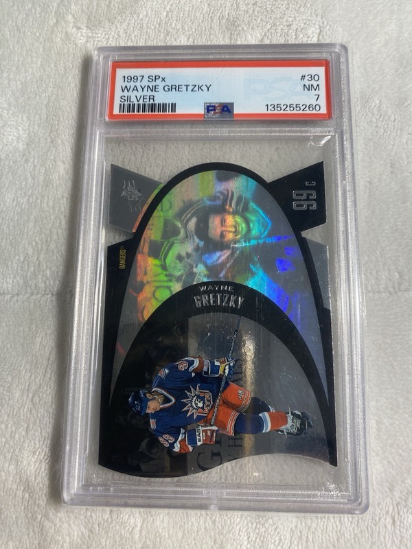 1997-98 Upper Deck SPx Silver Wayne Gretzky #30 Graded PSA 7 NM The Great One view 2
