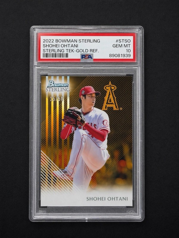 Shohei Ohtani RARE GOLD REFRACTOR /50 SSP BOWMAN CHROME NON AUTO MVP ROY PSA 10