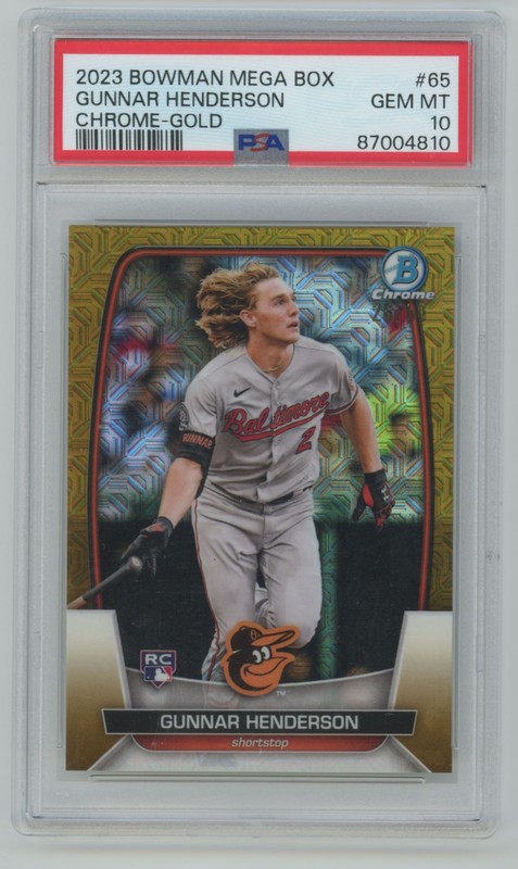 2023 Bowman Mega Gunnar Henderson Rookie 26/50 Baltimore Orioles #65 PSA 10