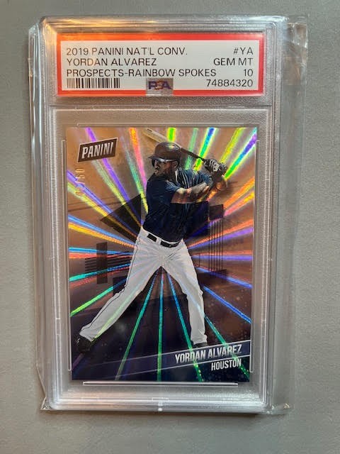 2019 Panini Nat'l - Yordan Alvarez (RC) - Rainbow Spokes /50 - PSA 10! - Pop 4!!