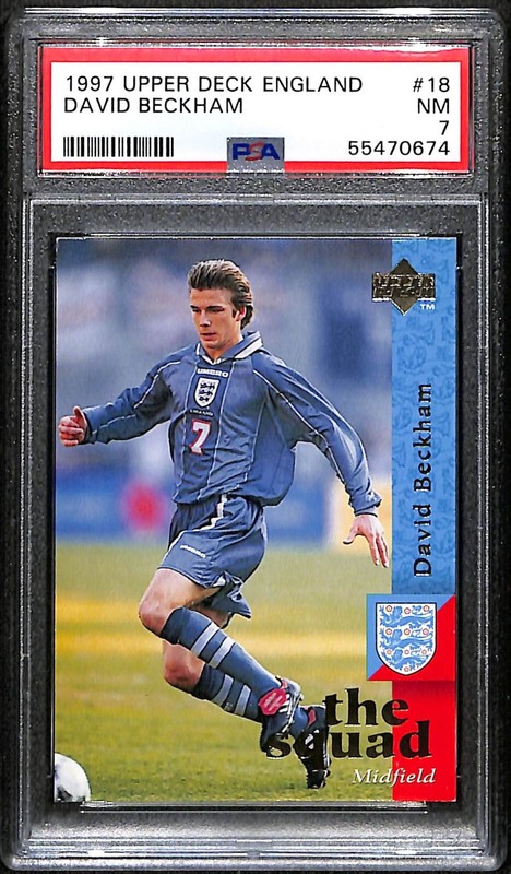 1997 Upper Deck England The Squad #18 David Beckham PSA 7 NM 7508