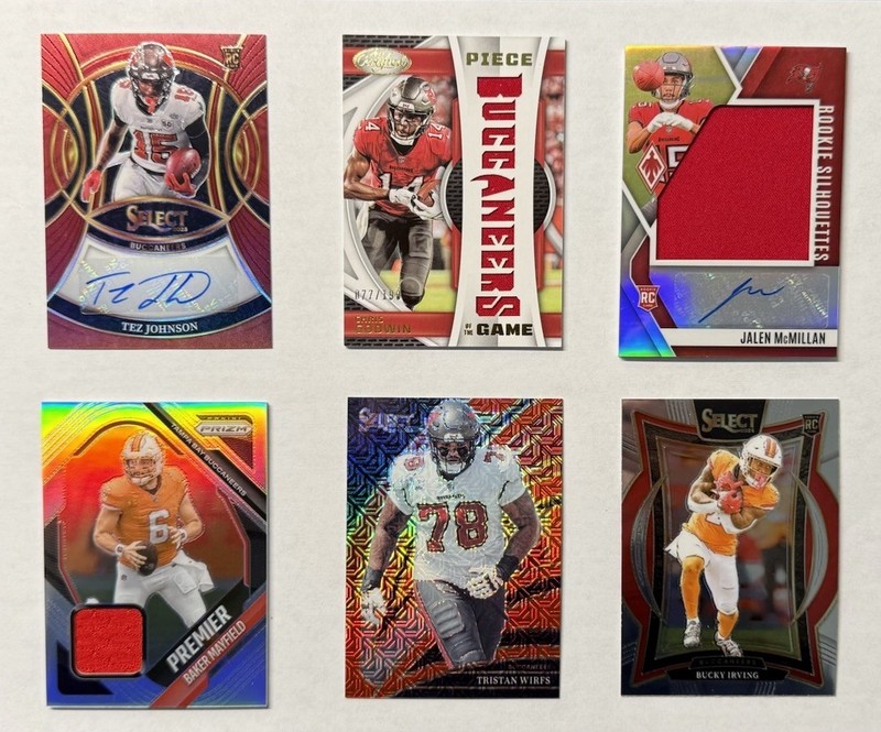 Tampa Bay Buccaneers Auto Numbered Patch RC 6 Card Lot