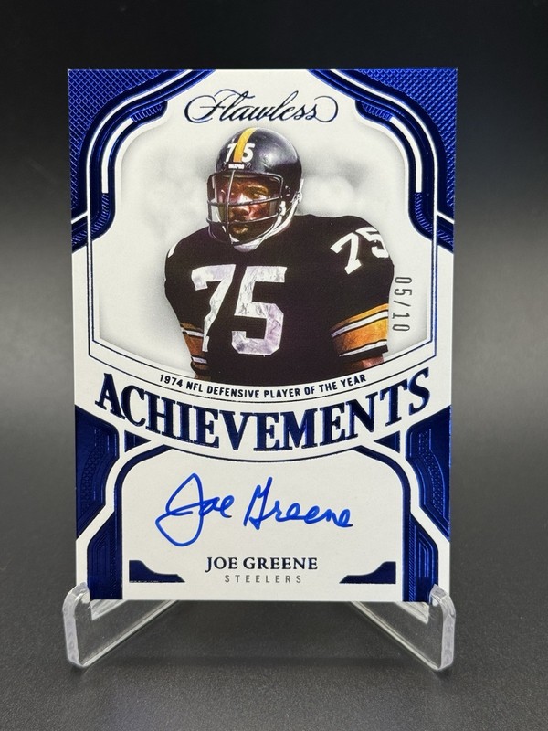 2025 Panini Flawless Joe Greene Achievements Auto #/10 FA-JGE Blue Steelers HOF
