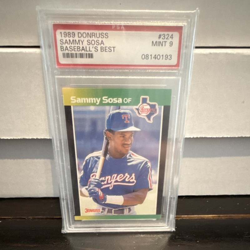 Donruss 1989 Baseball's Best Sammy Sosa Rookie #324 PSA 9 Texas Rangers Card
