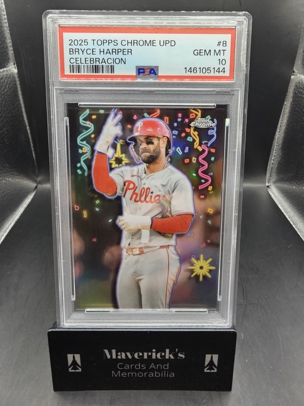 2025 Topps Chrome Update Series - Celebración Bryce Harper #CT-8 PSA 10
