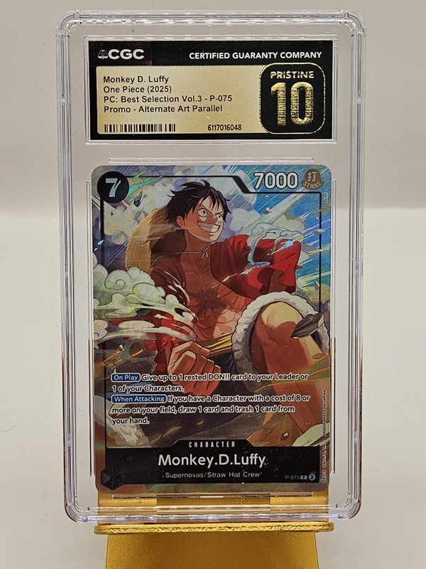 2025 One Piece PC Best Selection Volume 3 Alt Art Monkey D. Luffy #P-075 CGC 10