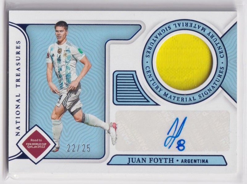 2022 National Treasures FIFA Road to World Cup Century Juan Foyth Auto /25