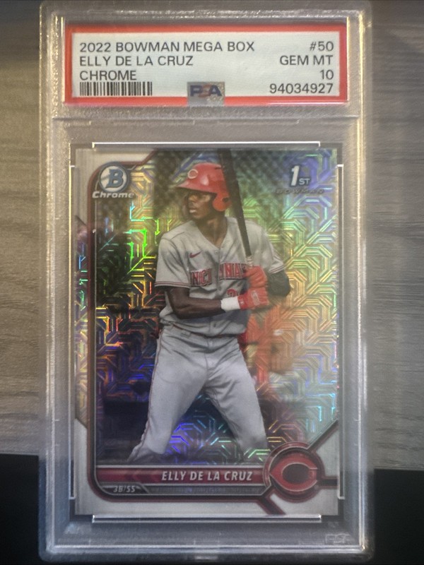 PSA 10 ELLY DE LA CRUZ 2022 Bowman Chrome MEGA BOX Mojo Refractor RC GEM MINT