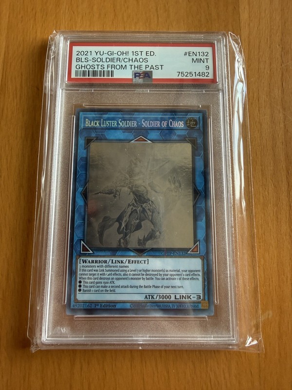 Yugioh Black Luster Soldier Ghost Rare 1st Edition PSA 9 Mint GFTP