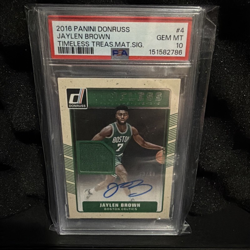 2016 Donruss Jaylen Brown Timeless Treasures Rookie Patch Auto PSA 10 Pop 4 FMVP