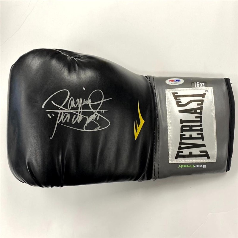 Manny Pacquiao signed "Pacman" Black Everlast Boxing Glove autograph ~ PSA