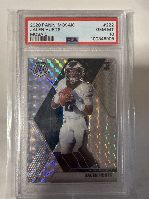 2020 Panini Mosaic - Rookie Jalen Hurts #222 Mosaic Prizm (RC) PSA 10