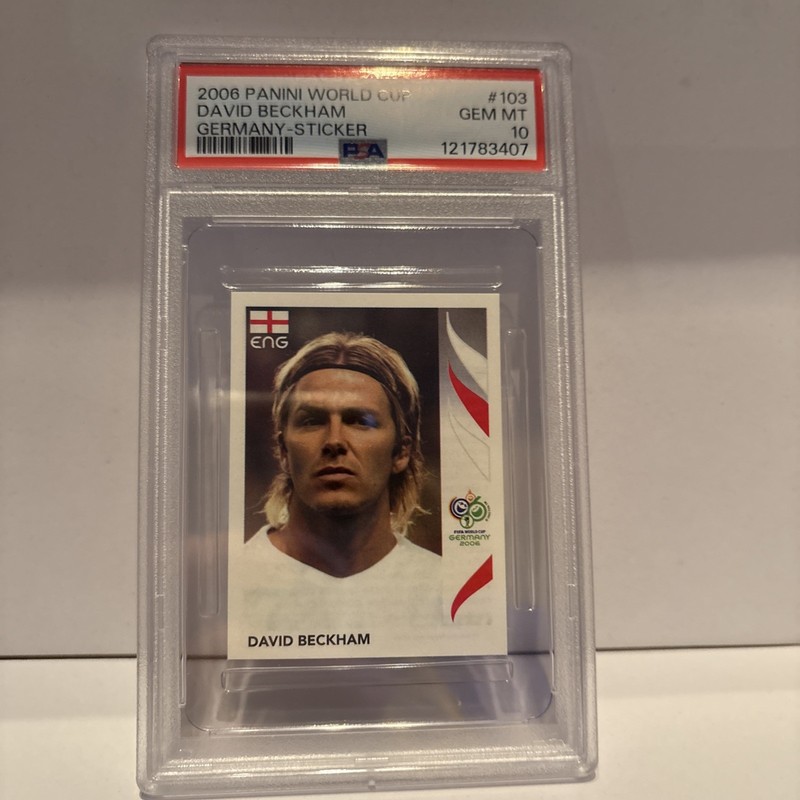 DAVID BECKHAM 2006 PANINI WORLD CUP GERMANY STICKER #103 PSA 10 Gem Mint Pop 20