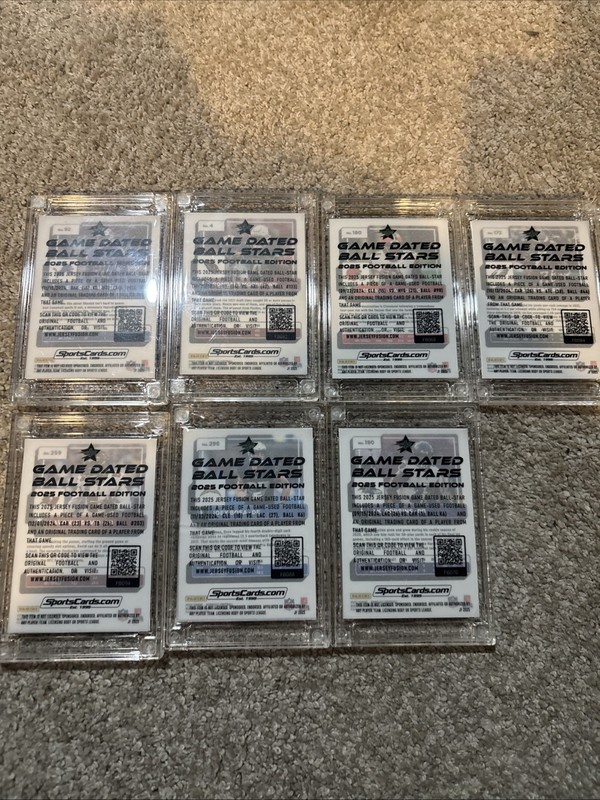Lot Of 7 Jersey Fusion Game Used NFL Ball Cards view 2
