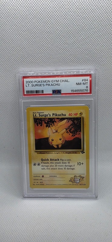 2000 Pokémon Gym Challenge Lt. Surge’s Pikachu #84 PSA 8 NM-MT WOTC Vintage