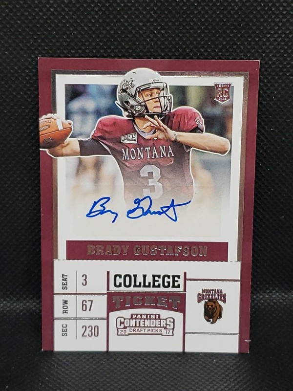 Brady Gustafson 2017 Panini Contenders Draft Picks Rookie Auto #223 NrMt