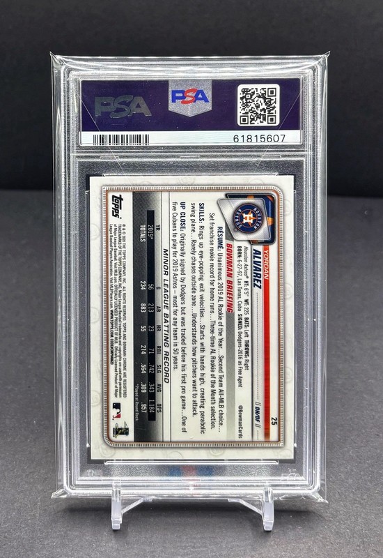 2020 Bowman Chrome - YORDAN ALVAREZ - RC Rookie Batting - Astros #25 PSA 10 view 2