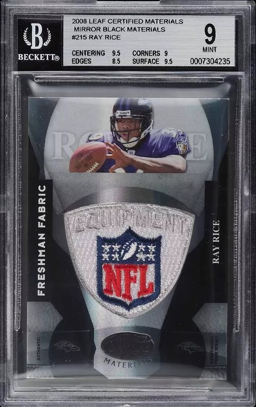 2008 LEAF CERTIFIED DONRUSS LOGOMAN BLACK RAY RICE RC SHIELD PATCH SP 1/1 ROOKIE