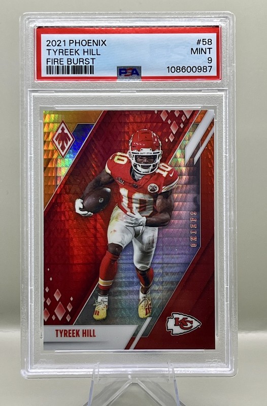 2021 Panini Phoenix #58 Tyreek Hill Fire Burst PSA 9 Kansas City Chiefs