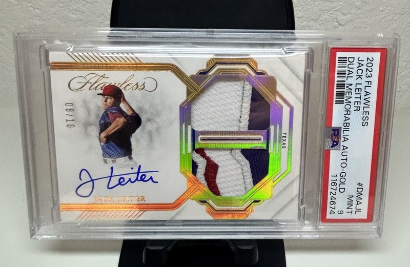 🔥2023 Panini Flawless Jack Leiter DMA-JL Rookie Dual Patch Auto 8/10 🔥