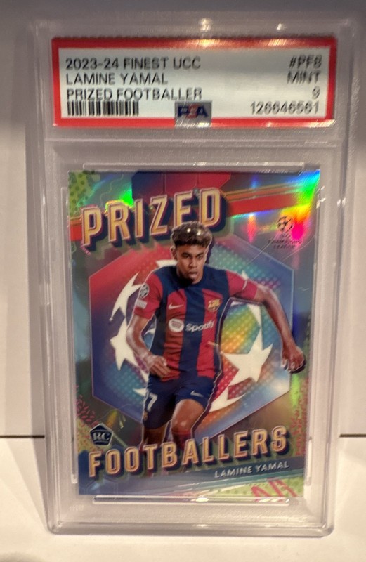 2023 Topps Finest UCC Prized Footballers Lamine Yamal PSA 9 Mint Low Pop