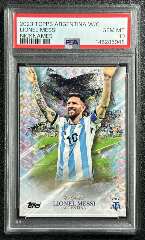 2023 Topps Argentina World Cup Leo Messi The Greatest Psa 10 Gem Mint
