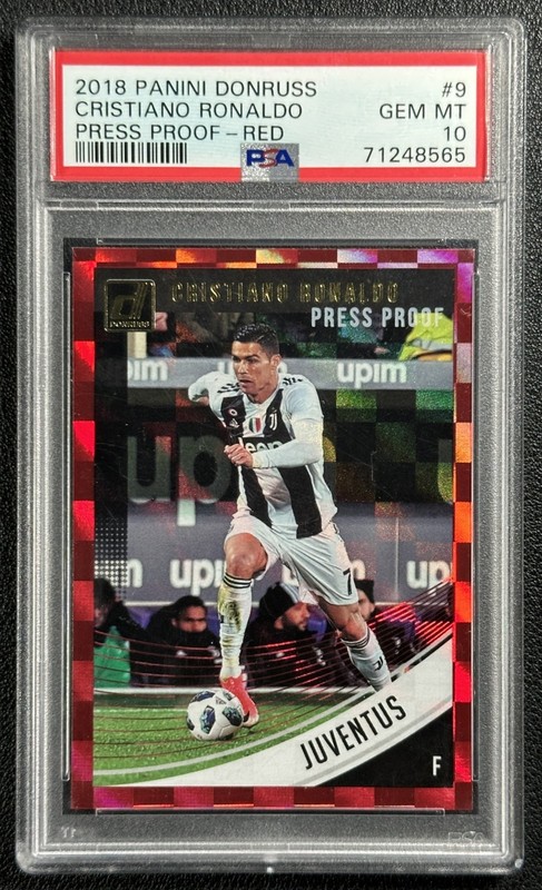 CRISTIANO RONALDO PSA 10 2018 PANINI DONRUSS #9 PRESS PROOF RED JUVENTUS 8565