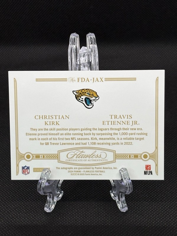 2025 Flawless Christian Kirk Travis Etienne Jr. 2024 Football Dual Auto Ruby /15 view 2
