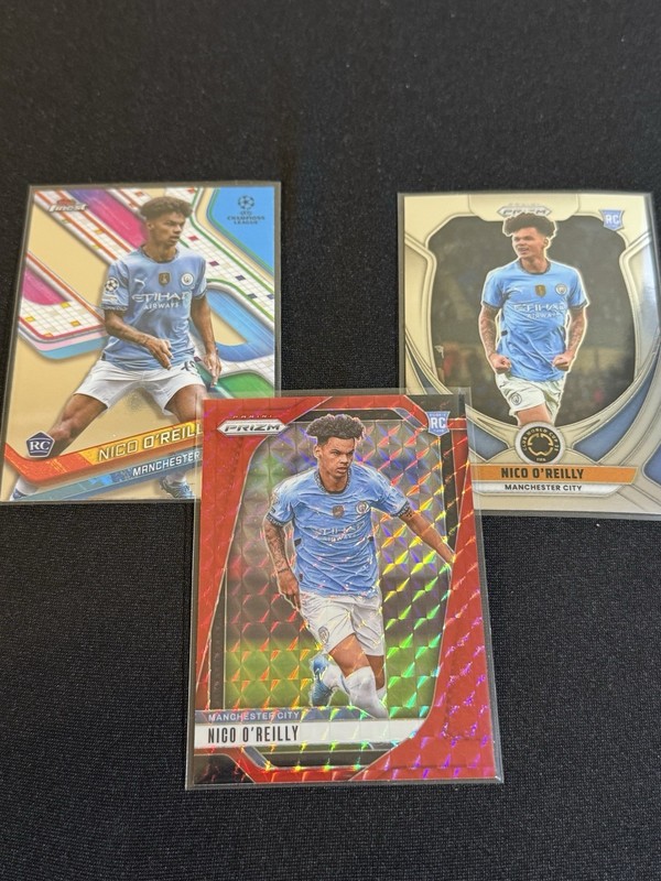 Panini Topps Rookie Nico O'Reilly Manchester City 3 Card Lot Prizm UEFA FIFA