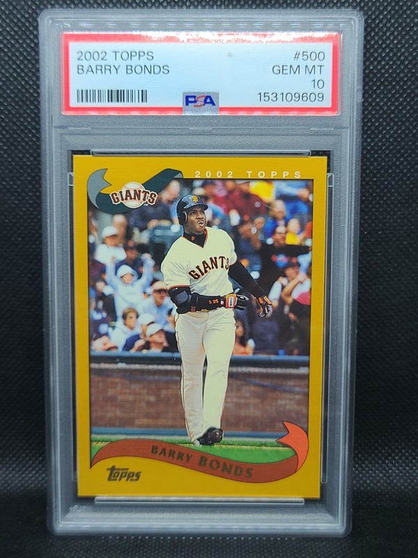 2002 TOPPS #500 BARRY BONDS PSA GEM MT 10 