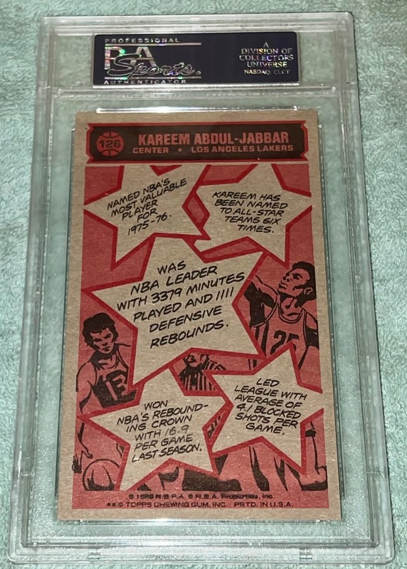 1976 Topps Kareem Abdul-Jabbar #126 ** PSA 8.5 (NM-MT+) ** “Centered!” “Sharp!” view 2