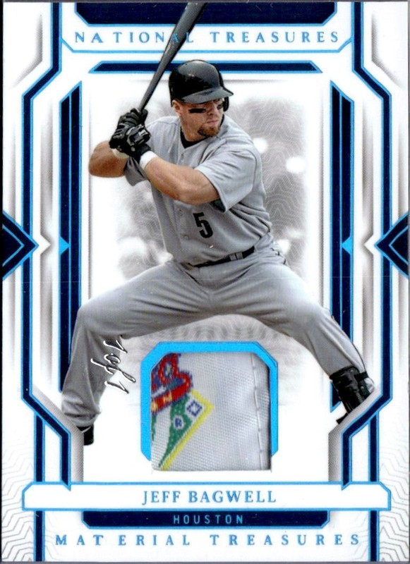 JEFF BAGWELL 2024 NATIONAL TREASURES PLATINUM GAME USED JERSEY PATCH SP 1/1