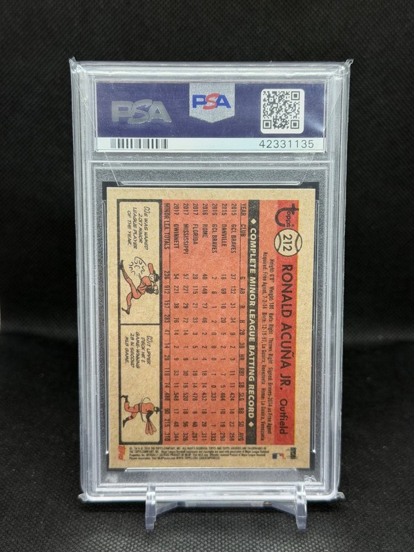 2018 TOPPS ARCHIVES #212 RONALD ACUNA JR. ROOKIE CARD RC, BRAVES - PSA 10  view 2