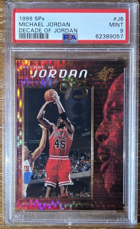 1999 SPX  #J6 MICHAEL JORDAN - DECADE OF JORDAN - Ruby Red Refractor -  PSA 9🔥 