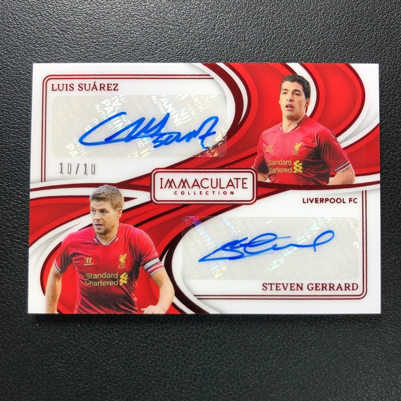 2024-25 Panini Immaculate Dual Auto Luis Suarez/Steven Gerrard Ruby 10/10 ≈1/1